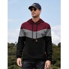image:imageCOOFANDY Mens Hooded Sweatshirt Casual Long Sleeve Drawstring Waffle Knit Pullover HoodiesRedBlack P13