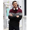 image:imageCOOFANDY Mens Hooded Sweatshirt Casual Long Sleeve Drawstring Waffle Knit Pullover HoodiesRedBlack P13