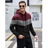 image:imageCOOFANDY Mens Hooded Sweatshirt Casual Long Sleeve Drawstring Waffle Knit Pullover HoodiesRedBlack P13