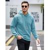 image:imageCOOFANDY Mens Hooded Sweatshirt Casual Long Sleeve Drawstring Waffle Knit Pullover HoodiesSky Blue