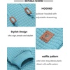image:imageCOOFANDY Mens Hooded Sweatshirt Casual Long Sleeve Drawstring Waffle Knit Pullover HoodiesSky Blue