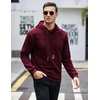 image:imageCOOFANDY Mens Hooded Sweatshirt Casual Long Sleeve Drawstring Waffle Knit Pullover HoodiesWine Red