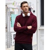 image:imageCOOFANDY Mens Hooded Sweatshirt Casual Long Sleeve Drawstring Waffle Knit Pullover HoodiesWine Red