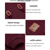 image:imageCOOFANDY Mens Hooded Sweatshirt Casual Long Sleeve Drawstring Waffle Knit Pullover HoodiesWine Red