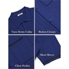 image:imageCOOFANDY Mens Knit Button Down Shirt 2025 Vintage Short Sleeve Polo Shirt Casual Beach TopsBlue