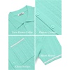 image:imageCOOFANDY Mens Knit Button Down Shirt 2025 Vintage Short Sleeve Polo Shirt Casual Beach TopsCeramic Green