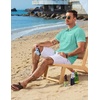 image:imageCOOFANDY Mens Knit Button Down Shirt 2025 Vintage Short Sleeve Polo Shirt Casual Beach TopsCeramic Green