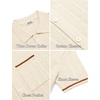image:imageCOOFANDY Mens Knit Button Down Shirt 2025 Vintage Short Sleeve Polo Shirt Casual Beach TopsCream