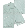 image:imageCOOFANDY Mens Knit Button Down Shirt 2025 Vintage Short Sleeve Polo Shirt Casual Beach TopsIce Green