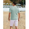 image:imageCOOFANDY Mens Knit Button Down Shirt 2025 Vintage Short Sleeve Polo Shirt Casual Beach TopsIce Green