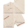 image:imageCOOFANDY Mens Knit Button Down Shirt 2025 Vintage Short Sleeve Polo Shirt Casual Beach TopsLight Brown