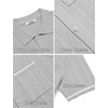 image:imageCOOFANDY Mens Knit Button Down Shirt 2025 Vintage Short Sleeve Polo Shirt Casual Beach TopsLight Gray