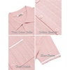 image:imageCOOFANDY Mens Knit Button Down Shirt 2025 Vintage Short Sleeve Polo Shirt Casual Beach TopsLight Pink