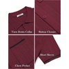 image:imageCOOFANDY Mens Knit Button Down Shirt 2025 Vintage Short Sleeve Polo Shirt Casual Beach TopsWine Red