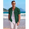 image:imageCOOFANDY Mens Knit Button Down Shirt Short Sleeve Vintage Polo Shirts Summer Casual Beach TopsGreen