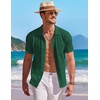 image:imageCOOFANDY Mens Knit Button Down Shirt Short Sleeve Vintage Polo Shirts Summer Casual Beach TopsGreen