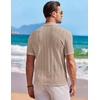 image:imageCOOFANDY Mens Knit Button Down Shirt Short Sleeve Vintage Polo Shirts Summer Casual Beach TopsKhaki