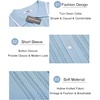 image:imageCOOFANDY Mens Knit Button Down Shirt Vintage Short Sleeve Polo Shirts Casual Beach TopsClear Blue