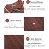 image:imageCOOFANDY Mens Knit Button Down Shirt Vintage Short Sleeve Polo Shirts Casual Beach TopsDark Brown