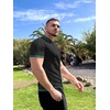 image:imageCOOFANDY Mens Knit Button Down Shirt Vintage Short Sleeve Polo Shirts Casual Beach TopsGreen  Black