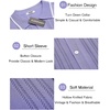 image:imageCOOFANDY Mens Knit Button Down Shirt Vintage Short Sleeve Polo Shirts Casual Beach TopsLight Purple