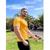 image:imageCOOFANDY Mens Knit Button Down Shirt Vintage Short Sleeve Polo Shirts Casual Beach TopsYellow