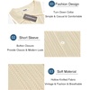 image:imageCOOFANDY Mens Knit Button Down Shirt Vintage Short Sleeve Polo Shirts Casual Beach TopsZ Stripe  Khaki White