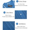 image:imageCOOFANDY Mens Knit Button Down Shirt Vintage Short Sleeve Polo Shirts Casual Beach Topsdemin Blue