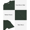 image:imageCOOFANDY Mens Knit Button Down Shirts Casual Textured Polo Shirt Short Sleeve Vintage Summer Beach TopsArmy Green
