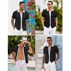 image:imageCOOFANDY Mens Knit Button Down Shirts Casual Textured Polo Shirt Short Sleeve Vintage Summer Beach TopsBlack  White