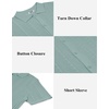 image:imageCOOFANDY Mens Knit Button Down Shirts Casual Textured Polo Shirt Short Sleeve Vintage Summer Beach TopsIce Green