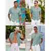 image:imageCOOFANDY Mens Knit Button Down Shirts Casual Textured Polo Shirt Short Sleeve Vintage Summer Beach TopsIce Green