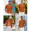 image:imageCOOFANDY Mens Knit Button Down Shirts Casual Textured Polo Shirt Short Sleeve Vintage Summer Beach TopsLight Brown