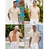 image:imageCOOFANDY Mens Knit Button Down Shirts Casual Textured Polo Shirt Short Sleeve Vintage Summer Beach TopsLight Khaki