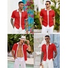 image:imageCOOFANDY Mens Knit Button Down Shirts Casual Textured Polo Shirt Short Sleeve Vintage Summer Beach TopsRed  White
