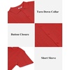 image:imageCOOFANDY Mens Knit Button Down Shirts Casual Textured Polo Shirt Short Sleeve Vintage Summer Beach TopsRed