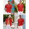 image:imageCOOFANDY Mens Knit Button Down Shirts Casual Textured Polo Shirt Short Sleeve Vintage Summer Beach TopsRed
