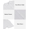 image:imageCOOFANDY Mens Knit Button Down Shirts Casual Textured Polo Shirt Short Sleeve Vintage Summer Beach TopsWhite