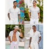 image:imageCOOFANDY Mens Knit Button Down Shirts Casual Textured Polo Shirt Short Sleeve Vintage Summer Beach TopsWhite