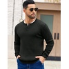 image:imageCOOFANDY Mens Knit Henley Sweater Long Sleeve Button Down Fall Sweaters and PulloversBlack