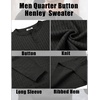 image:imageCOOFANDY Mens Knit Henley Sweater Long Sleeve Button Down Fall Sweaters and PulloversBlack