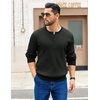image:imageCOOFANDY Mens Knit Henley Sweater Long Sleeve Button Down Fall Sweaters and PulloversBlack