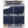 image:imageCOOFANDY Mens Knit Henley Sweater Long Sleeve Button Down Fall Sweaters and PulloversBlue Violet