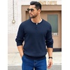 image:imageCOOFANDY Mens Knit Henley Sweater Long Sleeve Button Down Fall Sweaters and PulloversBlue Violet