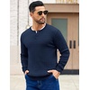image:imageCOOFANDY Mens Knit Henley Sweater Long Sleeve Button Down Fall Sweaters and PulloversBlue Violet