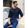 image:imageCOOFANDY Mens Knit Henley Sweater Long Sleeve Button Down Fall Sweaters and PulloversBlue Violet