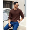 image:imageCOOFANDY Mens Knit Henley Sweater Long Sleeve Button Down Fall Sweaters and PulloversBrown