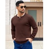image:imageCOOFANDY Mens Knit Henley Sweater Long Sleeve Button Down Fall Sweaters and PulloversBrown