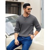 image:imageCOOFANDY Mens Knit Henley Sweater Long Sleeve Button Down Fall Sweaters and PulloversDark Grey