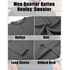 image:imageCOOFANDY Mens Knit Henley Sweater Long Sleeve Button Down Fall Sweaters and PulloversDark Grey